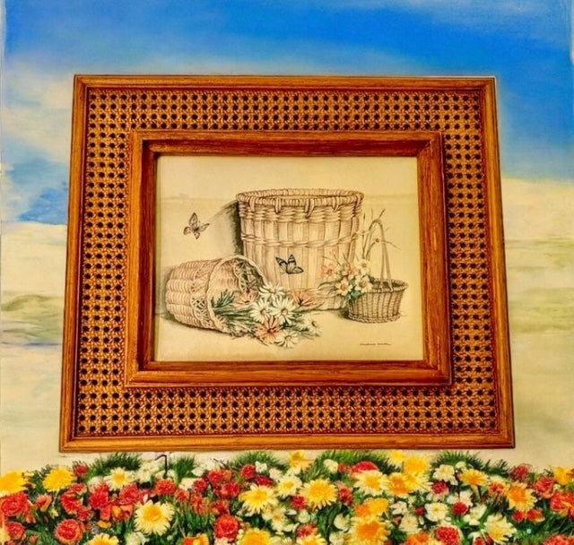 Vintage Framed Baskets and Flowers Art