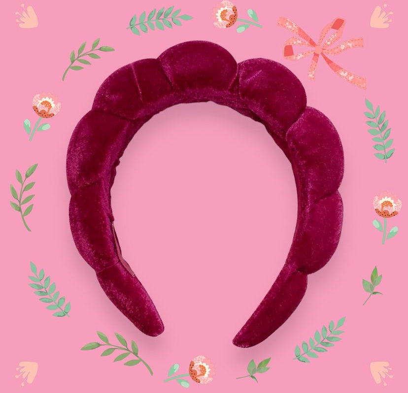 Plush Velvet Headband Fuschia