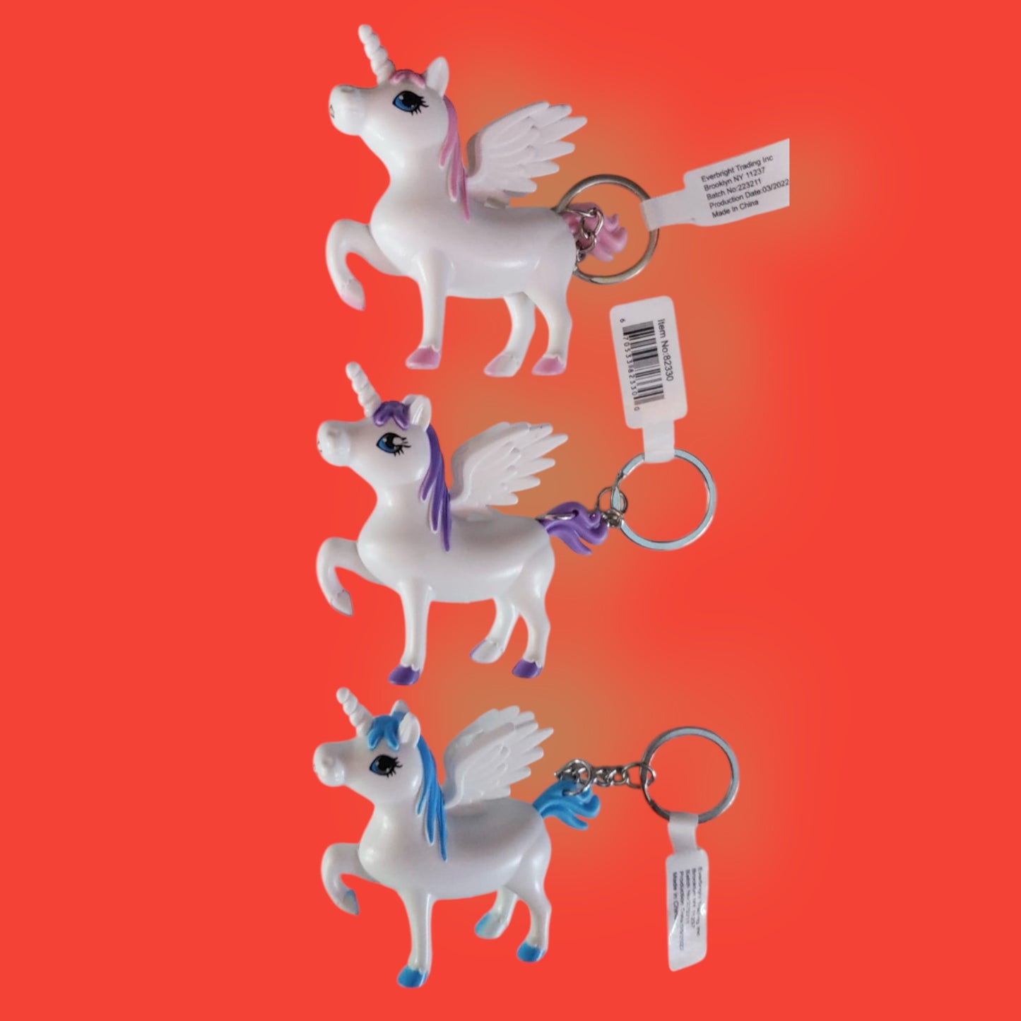 Unicorn Keychain Pink, Purple,Blue
