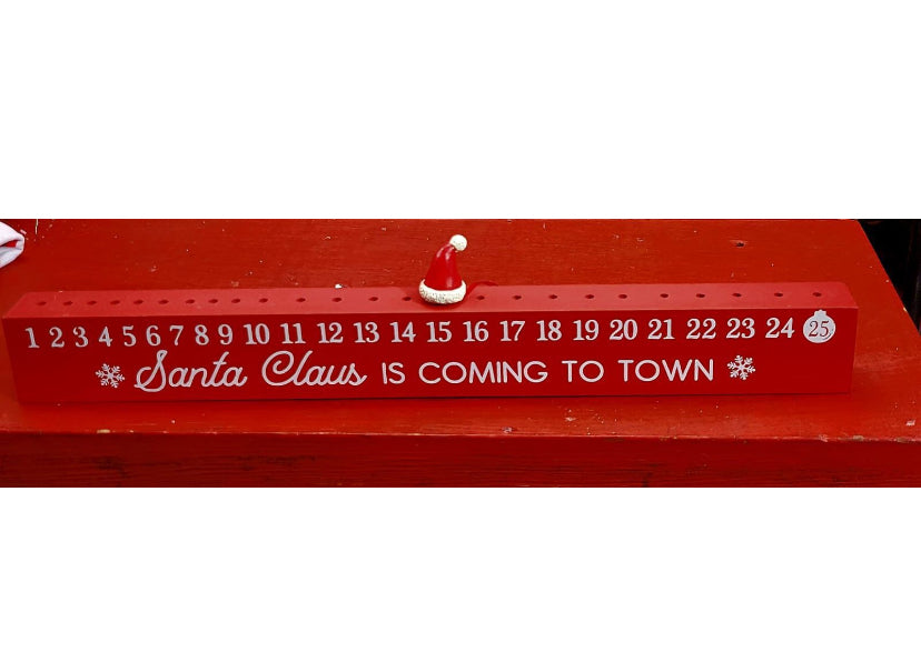 December count down calendar for Christmas in red