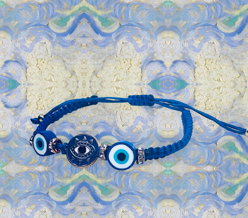 Blue Braided Evil Eye Bracelet
