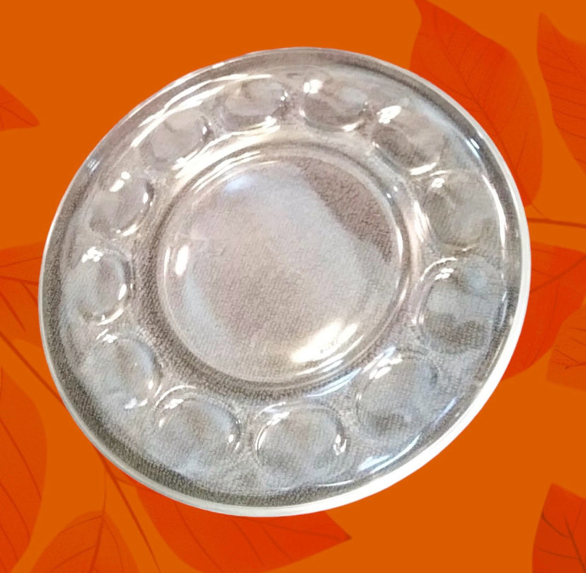 Vintage Pyrex Clear Glass Deviled Egg/Relish Plate or Easter Egg Display Platter