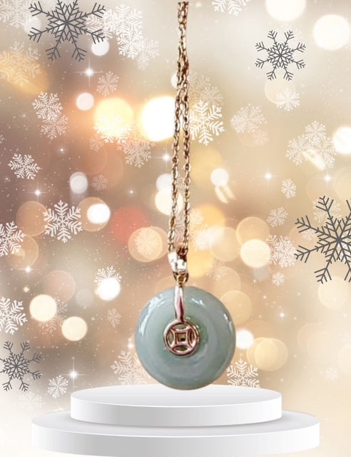 Jade Prosperity Necklace in Blue