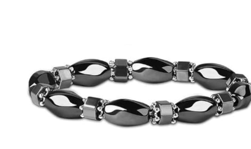 Magnetic Hematite Bracelet for a Balanced Body Black