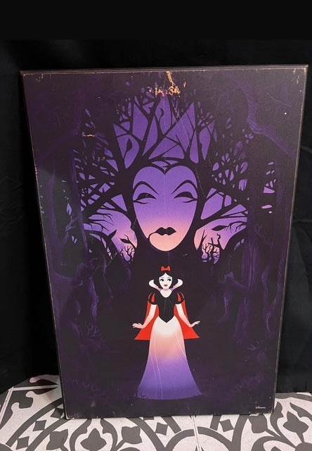 Vintage Disney Villains Princess Canvas Artwork Snow White and Evil Queen