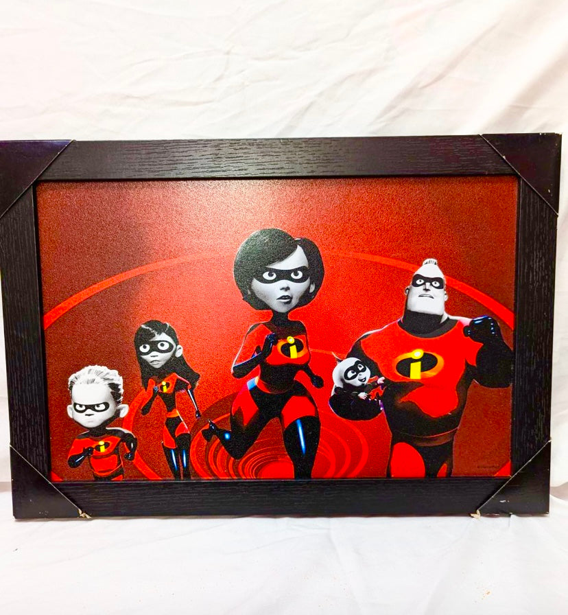 Vintage Framed The Incredibles Artwork