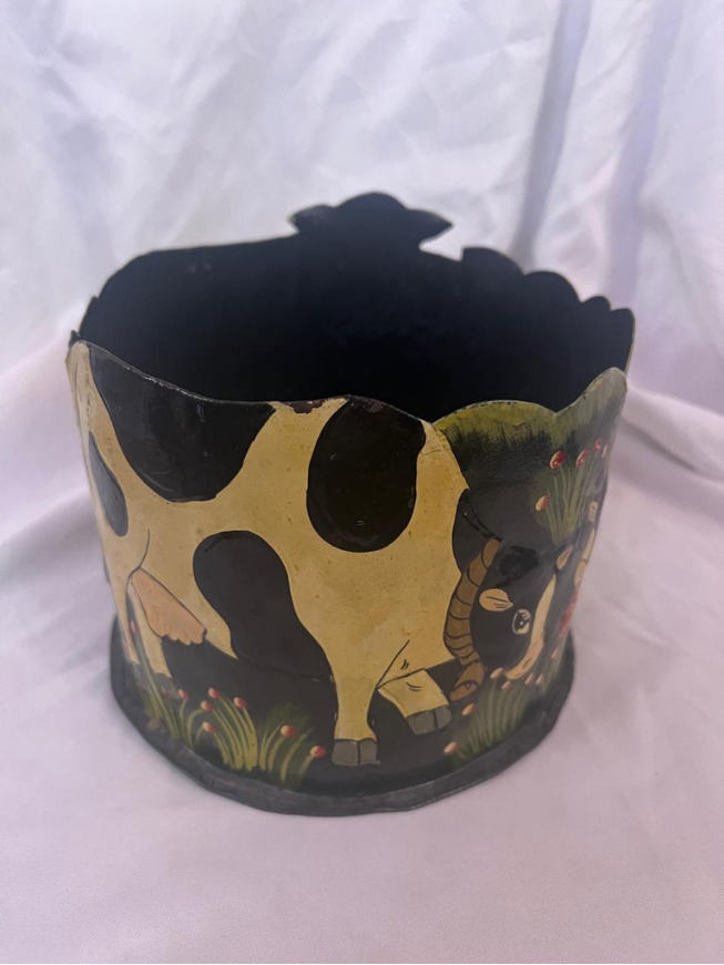 Vintage Cow Themed Tin