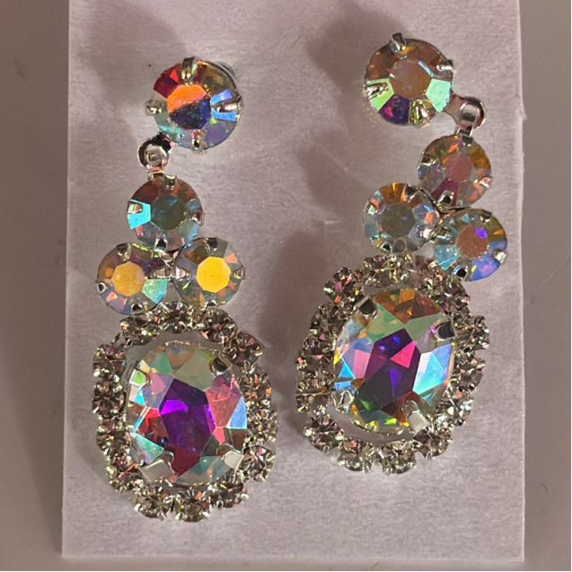 Faux Rhinestone Earrings