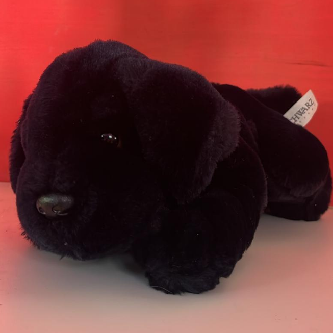 Vintage 10" FAO Shwarz Black Lab Puppy Plush