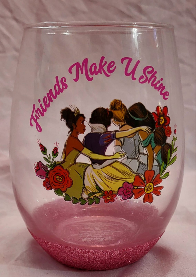 20oz Vintage Collectible Disney Princesses Friends Stemless Glass