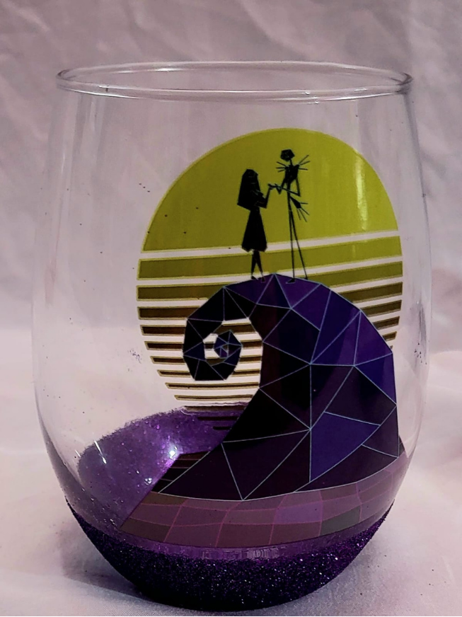 20oz Vintage Collectible Jack Skellington and Sally Stemless Glass