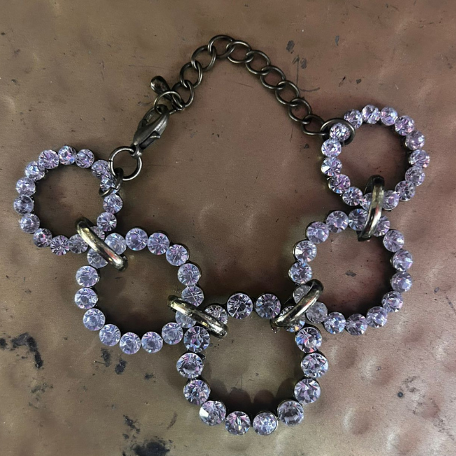 White Faux Rhinestone Bracelet