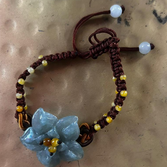 Faux Jade Flower Bracelet