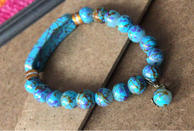 Blue Turquoise Bead Bracelet
