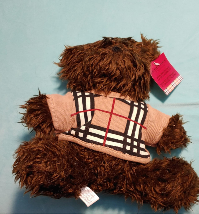 12"Cute Teddy Bear Wearing Plaid Shirt