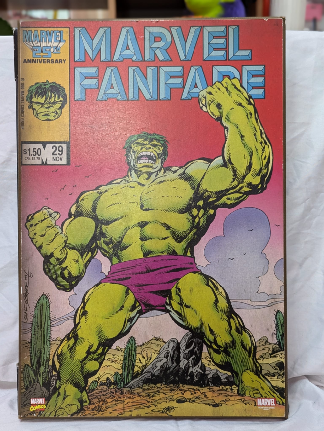 13x19 Vintage Marvel The Hulk Artwork on Wood