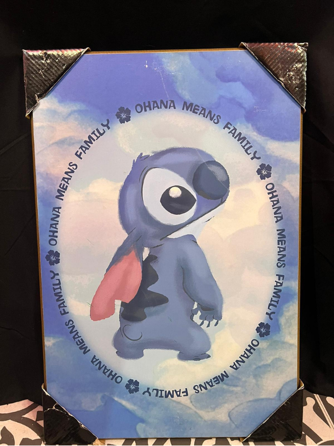 13x19 Vintage Ohana Means Family Stitch Wood Artwork