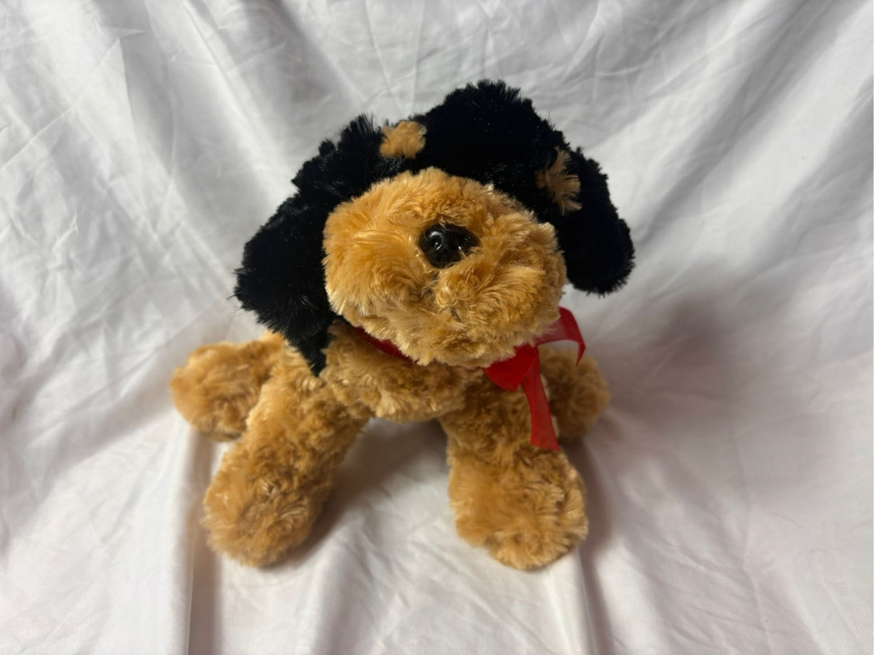 Dan Dee Brown & Black Puppy Plush Made In China 12 In X 10 1/2 In