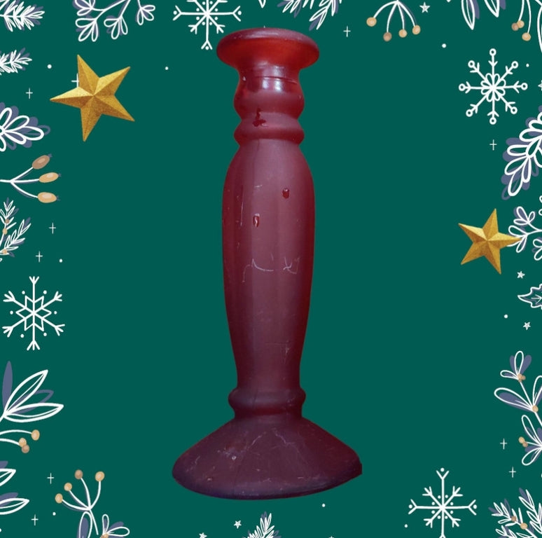Vintage Frosted Glass Candle Holder