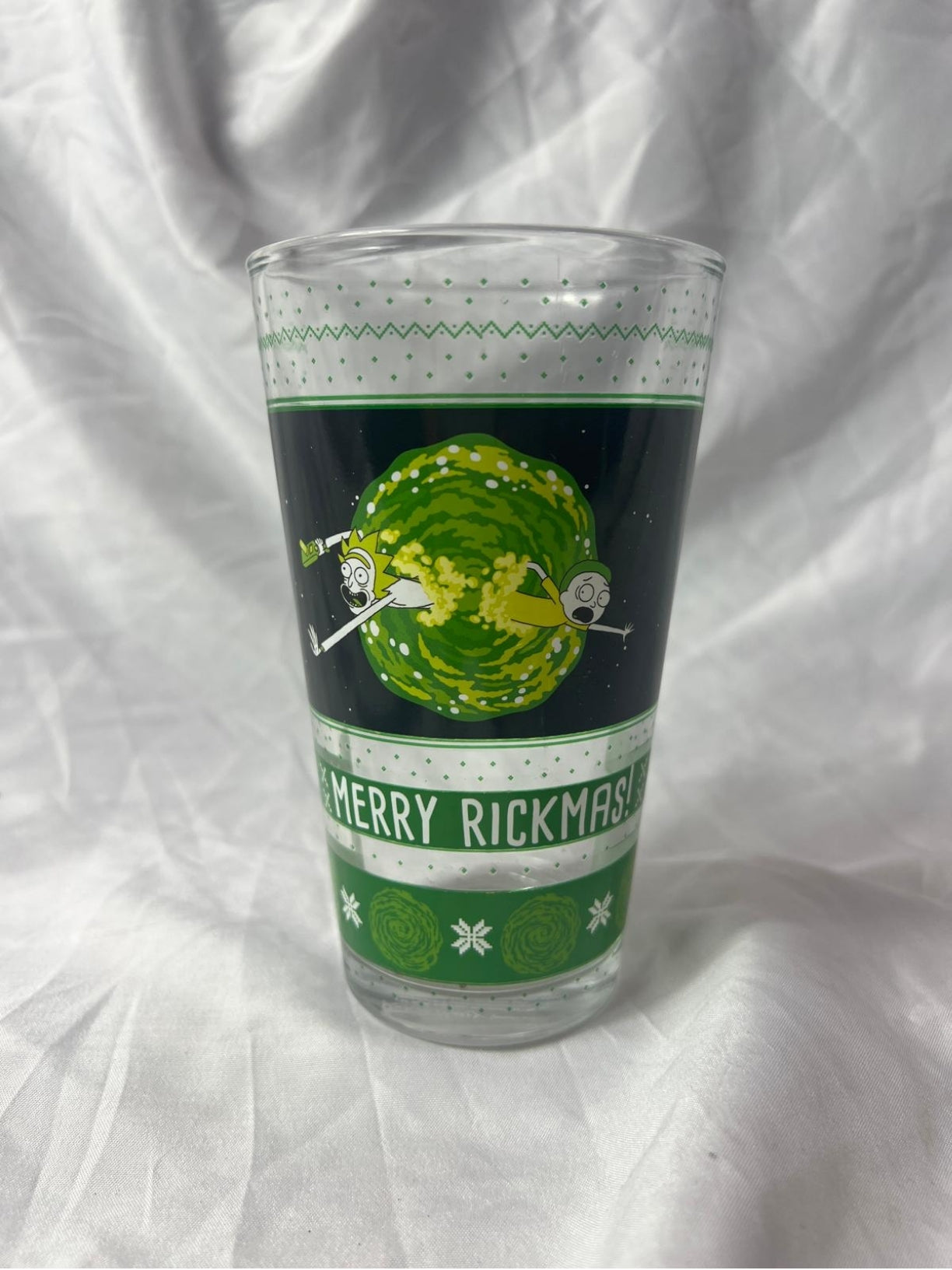 Vintage Collectable Rick & Morty “Merry Rickmas” Glass
