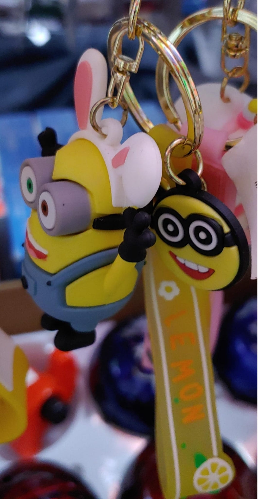 Minion in Bunny Ears Keychain