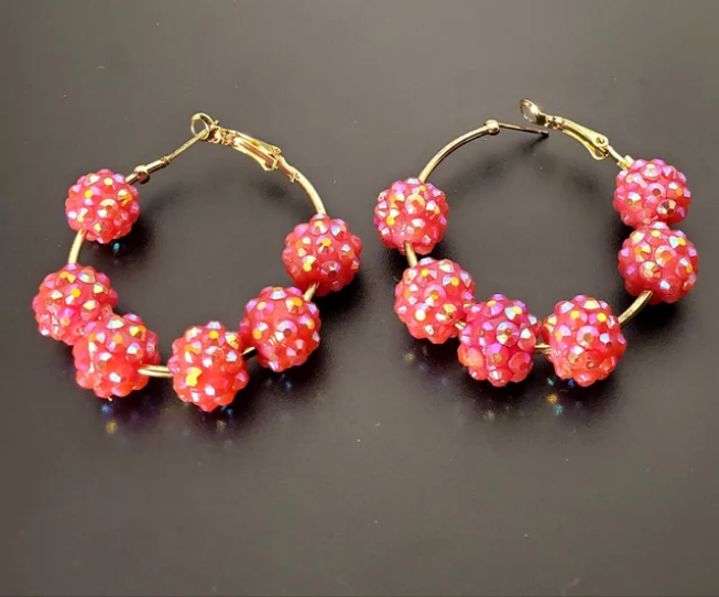 Hot in Red Hoop Earrings
