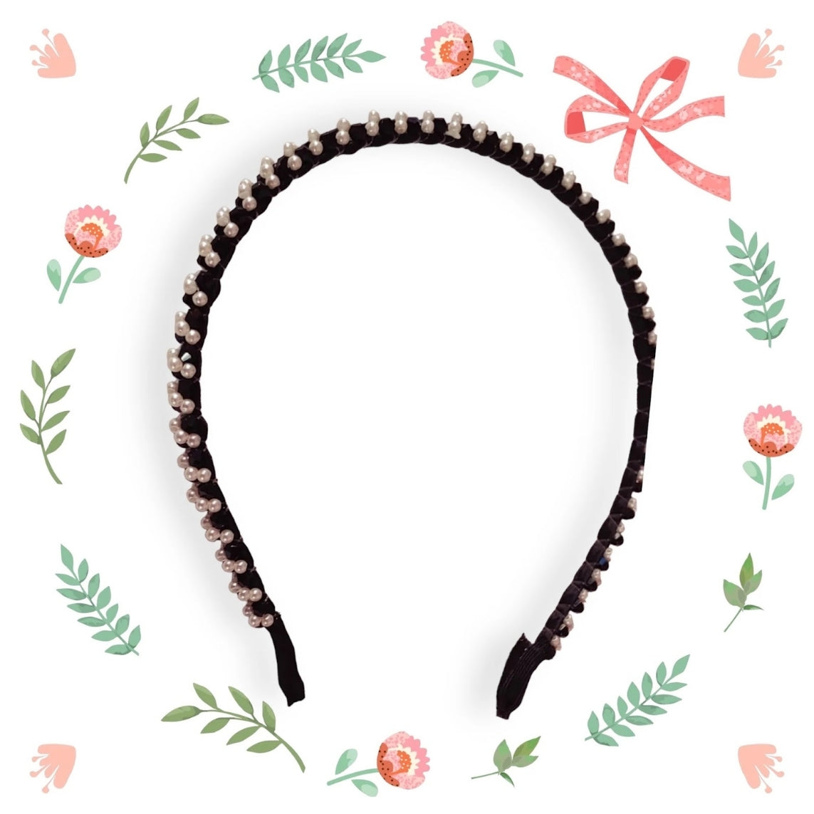 Thin Pearl Embellished Headband