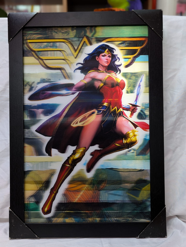 13x19 Vintage Framed Wonder Woman Artwork