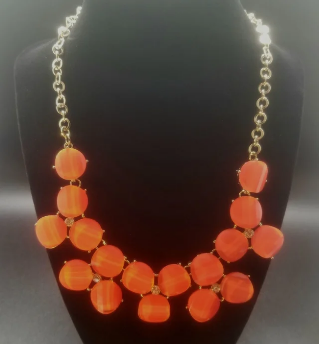 Orange Pebble Chunky Necklace