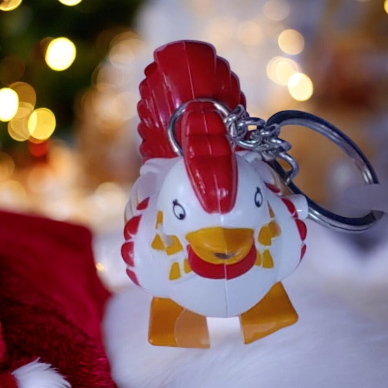 Light-Up  Crowing Rooster Keychain