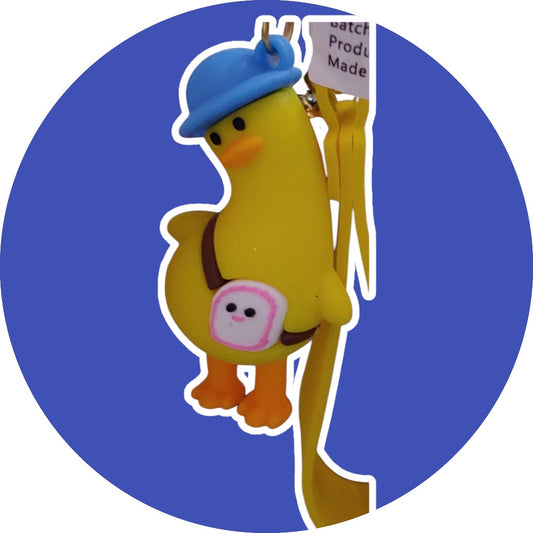 Duck in Blue Hat Keychain