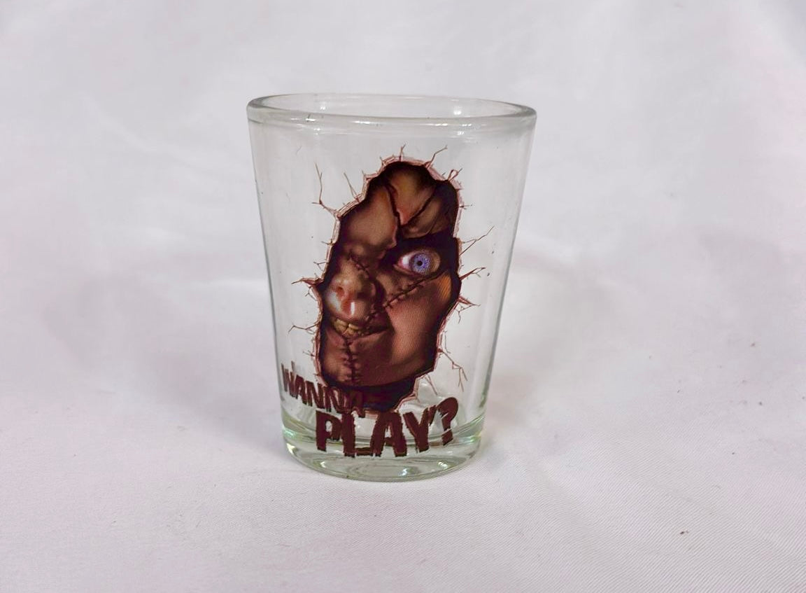 Vintage Collectible Wanna Play Chucky Glass