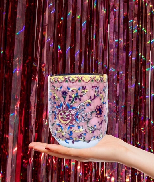 Vintage Collectable Chinese Pink Floral Patterns Cup