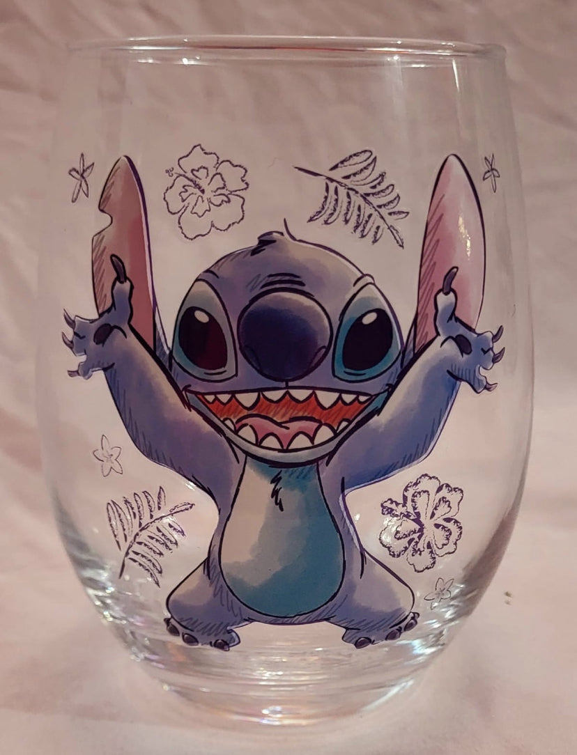 Vintage Stitch Glass Cup