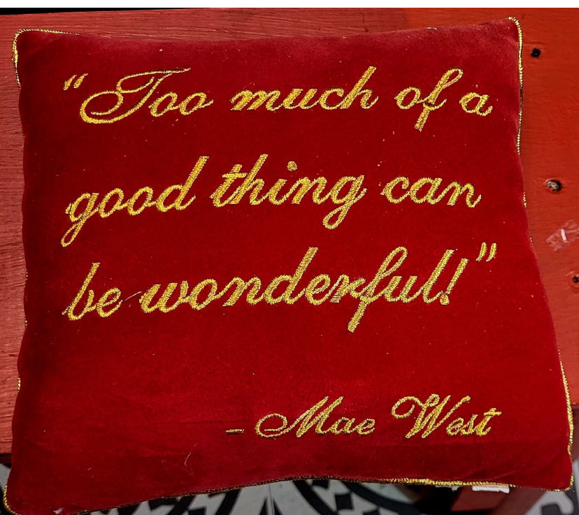 Mae West Collectable Baby Pillow Red Gold