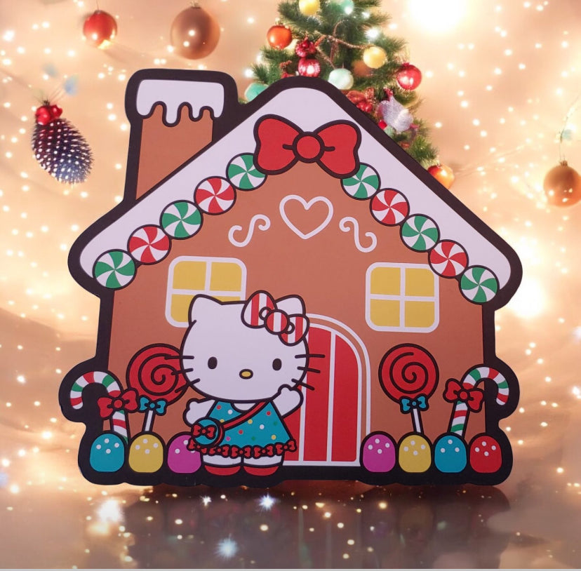 Hangable Gingerbread Hello Kitty Sign