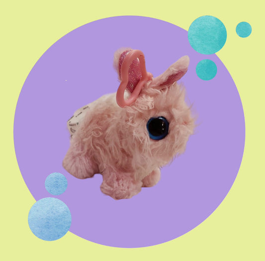 LUVS Clip On Pink Bunny Plush