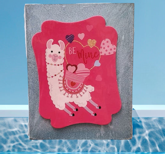 " Be mine" llama glittering & sign