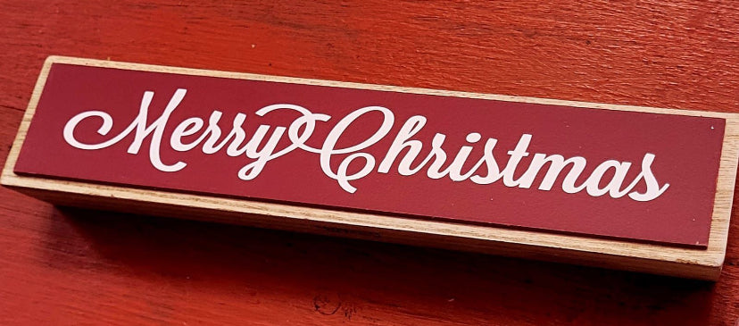 Vintage Merry Christmas sign in wood