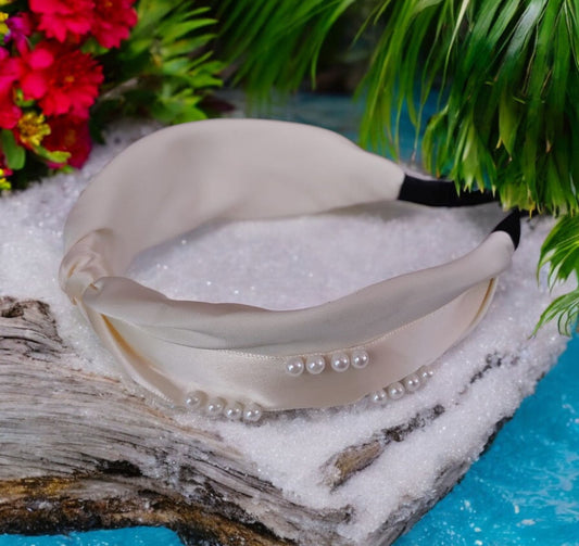 Cream and white Pearl embellished headband