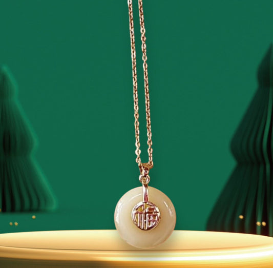 Jade Prosperity Necklace in Yellow