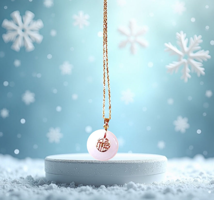 Jade Prosperity Necklace in White