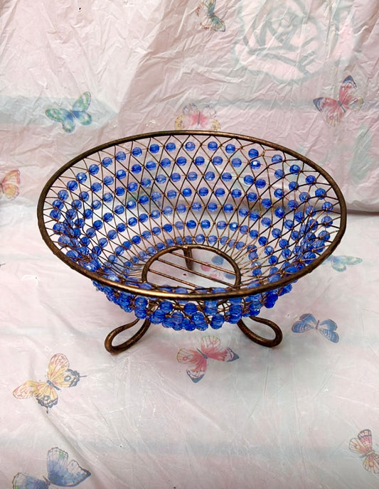 Decorative Beaded Copper Bowl