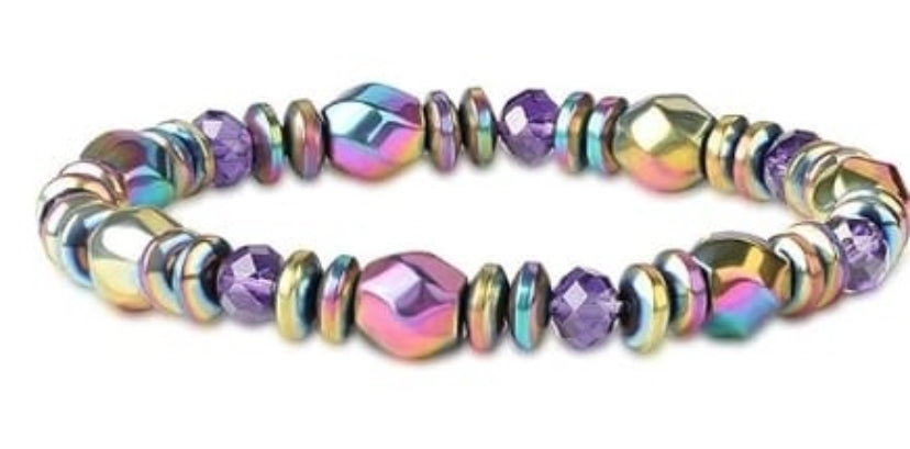 Magnetic Hematite Bracelet for a Balanced Body  Multicolor