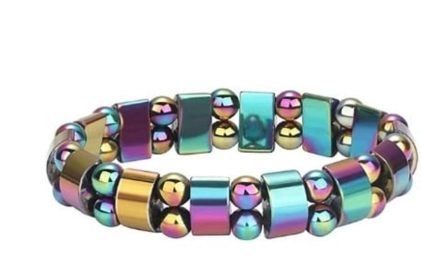 Magnetic Hematite Bracelet for balanced Body Multicolor