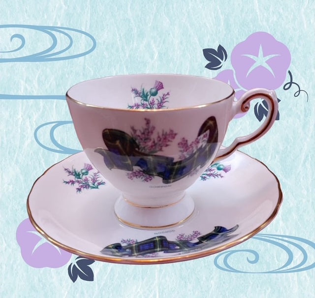 Tuscan Clan Mackenzie Footed Tea Cup and Saucer Set English
