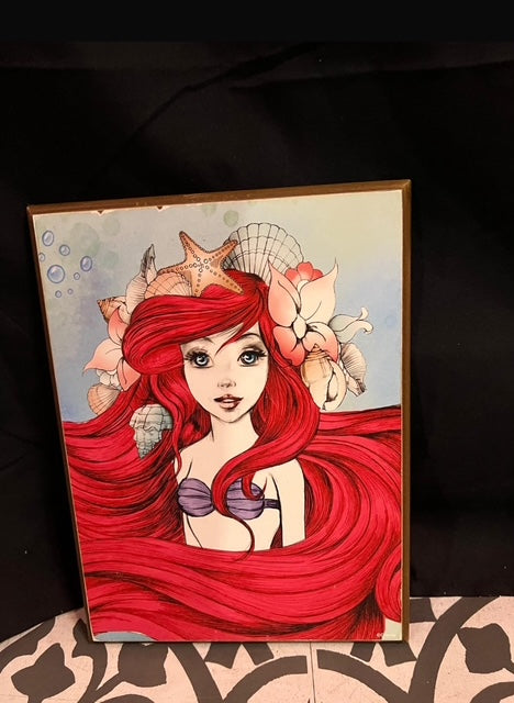 Vintage The Little Mermaid  Artwork on Wood