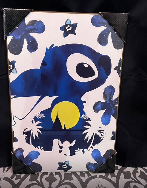 Vintage Whimsical Lilo and Stitch Artwork on Canvas