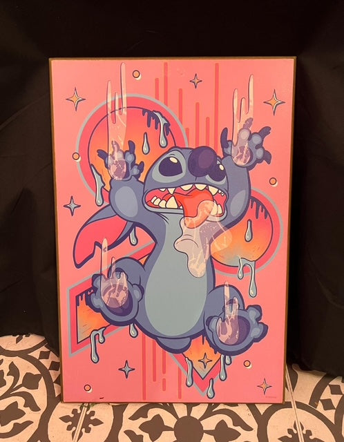 Vintage Funny Stitch Artwork on Wood