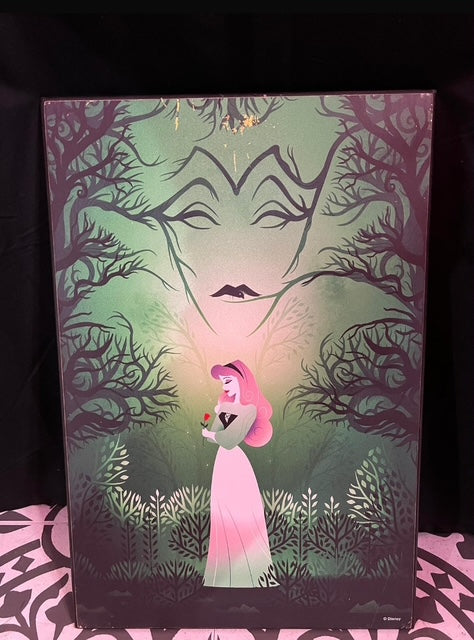 Vintage Disney VillainsPrincess Canvas Artwork Sleeping Beauty and Maleficient